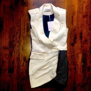 Self Portrait tuxedo wrap mini dress NWT 4